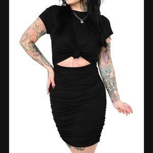 Foxblood Valerie tshirt tie up dress